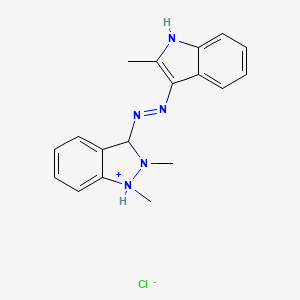 1,2-Dimethyl-3-[(2-methyl-1H-indol-3-YL)azo]-1H-indazolium chloride