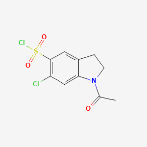 B1377715 1-acetyl-6-chloro-2,3-dihydro-1H-indole-5-sulfonyl chloride CAS No. 1375474-80-8