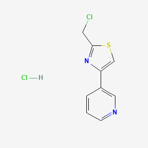 molecular formula C9H8Cl2N2S B1377723 3-[2-(氯甲基)-1,3-噻唑-4-基]吡啶盐酸盐 CAS No. 1375473-04-3