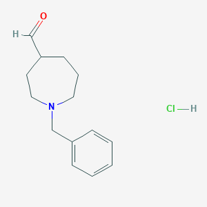 molecular formula C14H20ClNO B1377781 1-苄基氮杂环戊烷-4-甲醛盐酸盐 CAS No. 1351654-50-6