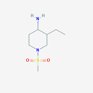 molecular formula C8H18N2O2S B1377788 3-乙基-1-甲磺酰基哌啶-4-胺 CAS No. 1394042-88-6