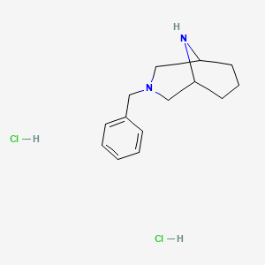 molecular formula C14H22Cl2N2 B1377790 3-苄基-3,9-二氮杂-双环[3.3.1]壬烷二盐酸盐 CAS No. 93865-26-0