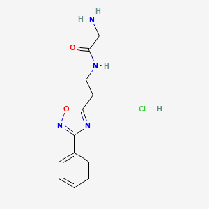 B1377795 2-amino-N-(2-(3-phenyl-1,2,4-oxadiazol-5-yl)ethyl)acetamide hydrochloride CAS No. 1435804-43-5