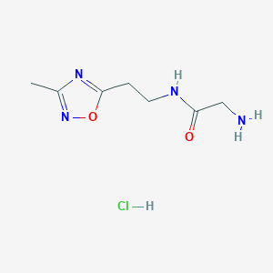 molecular formula C7H13ClN4O2 B1377797 2-氨基-N-(2-(3-甲基-1,2,4-恶二唑-5-基)乙基)乙酰胺盐酸盐 CAS No. 1435999-12-4
