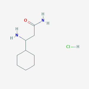 molecular formula C9H19ClN2O B1377800 3-氨基-3-环己基丙酰胺盐酸盐 CAS No. 1375473-18-9