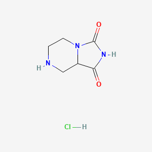 molecular formula C6H10ClN3O2 B1377827 八氢咪唑并[1,5-a]哌嗪-1,3-二酮盐酸盐 CAS No. 1375909-46-8