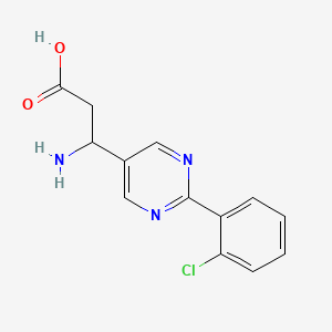 molecular formula C13H12ClN3O2 B13778421 3-amino-3-[2-(2-chlorophenyl)pyrimidin-5-yl]propanoic acid 