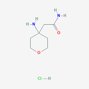 molecular formula C7H15ClN2O2 B1377849 2-(4-氨基氧杂-4-基)乙酰胺盐酸盐 CAS No. 1376046-46-6