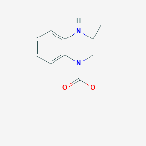 molecular formula C15H22N2O2 B1377852 Tert-butyl 3,3-dimethyl-1,2,3,4-tetrahydroquinoxaline-1-carboxylate CAS No. 1375472-20-0