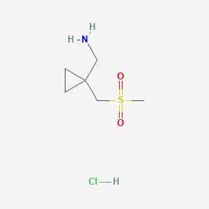 molecular formula C6H14ClNO2S B1377853 [1-(甲磺酰甲基)环丙基]甲胺盐酸盐 CAS No. 1375471-96-7