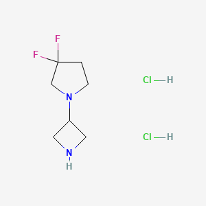 molecular formula C7H14Cl2F2N2 B1377862 1-(Azetidin-3-YL)-3,3-difluoropyrrolidine dihydrochloride CAS No. 1403766-97-1
