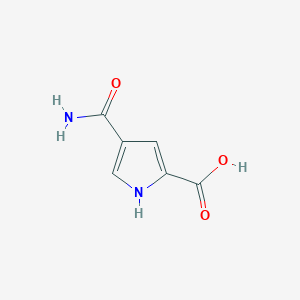 molecular formula C6H6N2O3 B1377877 4-carbamoyl-1H-pyrrole-2-carboxylic acid CAS No. 921757-00-8