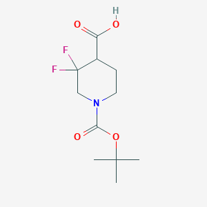molecular formula C11H17F2NO4 B1377880 1-(Tert-butoxycarbonyl)-3,3-difluoropiperidine-4-carboxylic acid CAS No. 1303972-81-7