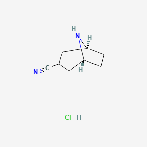 molecular formula C8H13ClN2 B1377883 Exo-8-azabicyclo[3.2.1]octane-3-carbonitrile hydrochloride CAS No. 216753-55-8