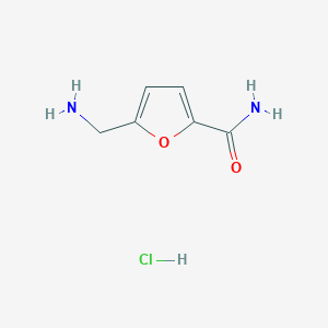 molecular formula C6H9ClN2O2 B1377898 5-(Aminomethyl)furan-2-carboxamide hydrochloride CAS No. 1375471-80-9