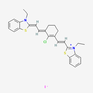 (2Z)-2-[(2E)-2-[2-chloro-3-[(E)-2-(3-ethyl-1,3-benzothiazol-3-ium-2-yl)ethenyl]cyclohex-2-en-1-ylidene]ethylidene]-3-ethyl-1,3-benzothiazole;iodide