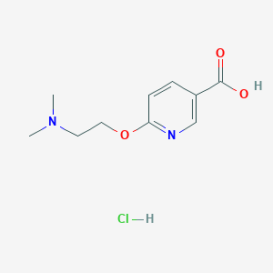 molecular formula C10H15ClN2O3 B1377899 6-[2-(Dimethylamino)ethoxy]pyridine-3-carboxylic acid hydrochloride CAS No. 1376039-64-3