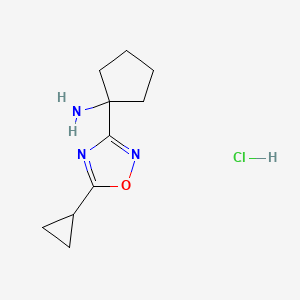 1-(5-Cyclopropyl-1,2,4-oxadiazol-3-yl)cyclopentan-1-amine hydrochloride