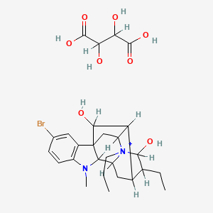 4-Bromo-13-ethyl-8-methyl-15-propyl-8-aza-15-azoniahexacyclo[14.2.1.01,9.02,7.010,15.012,17]nonadeca-2(7),3,5-triene-14,18-diol;2,3-dihydroxybutanedioic acid