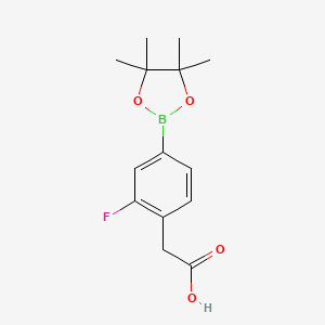 molecular formula C14H18BFO4 B1377924 [2-氟-4-(四甲基-1,3,2-二氧杂硼环-2-基)苯基]乙酸 CAS No. 1431546-20-1