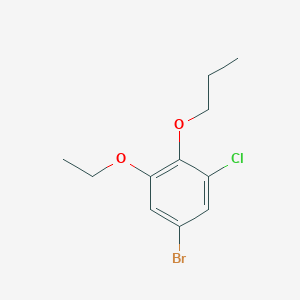 molecular formula C11H14BrClO2 B1377945 5-Bromo-1-chloro-3-ethoxy-2-propoxybenzene CAS No. 1365272-89-4
