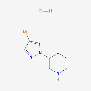 molecular formula C8H13BrClN3 B1377947 3-(4-Bromopyrazol-1-yl)piperidine hydrochloride CAS No. 1375069-08-1