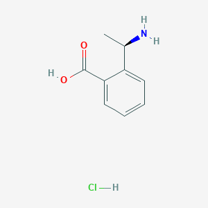molecular formula C9H12ClNO2 B1377948 (R)-2-(1-Amino-ethyl)-benzoic acid hydrochloride CAS No. 1391433-88-7