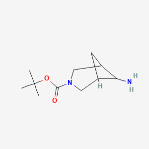 molecular formula C11H20N2O2 B1377972 叔丁基6-氨基-3-氮杂双环[3.1.1]庚烷-3-羧酸盐 CAS No. 1427359-44-1