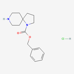 molecular formula C16H23ClN2O2 B1377973 Benzyl 1,8-diazaspiro[4.5]decane-1-carboxylate hydrochloride CAS No. 1385696-68-3