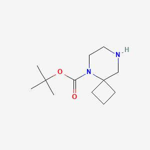 molecular formula C12H22N2O2 B1377974 Tert-butyl 5,8-diazaspiro[3.5]nonane-5-carboxylate CAS No. 886766-34-3