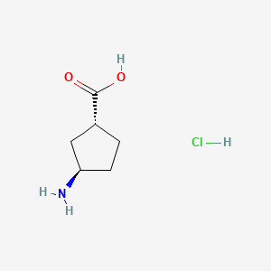 molecular formula C6H12ClNO2 B1377976 (1R,3R)-3-氨基环戊烷甲酸盐酸盐 CAS No. 1392803-15-4