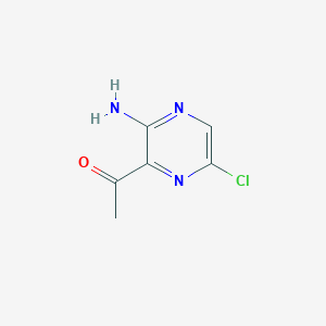 molecular formula C6H6ClN3O B1377990 1-(3-氨基-6-氯吡嗪-2-基)乙酮 CAS No. 1211581-23-5