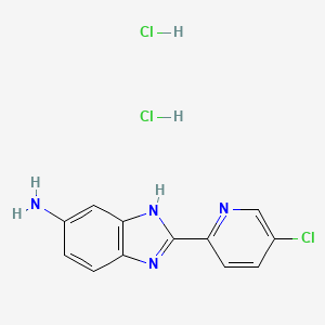 molecular formula C12H11Cl3N4 B1378000 2-(5-氯吡啶-2-基)-1H-1,3-苯并二唑-5-胺二盐酸盐 CAS No. 1384429-28-0