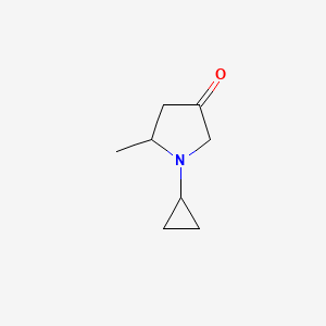 molecular formula C8H13NO B1378004 1-Cyclopropyl-5-methylpyrrolidin-3-one CAS No. 1384429-05-3
