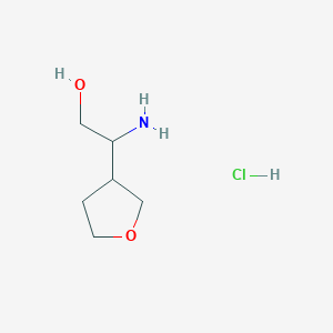 molecular formula C6H14ClNO2 B1378011 2-Amino-2-(oxolan-3-yl)ethan-1-ol hydrochloride CAS No. 1384429-43-9
