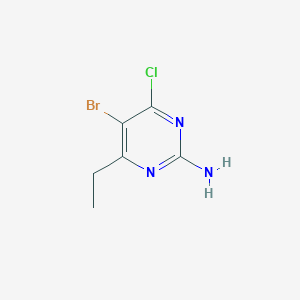 molecular formula C6H7BrClN3 B1378013 5-Bromo-4-chloro-6-ethylpyrimidin-2-amine CAS No. 1260837-10-2