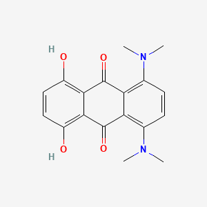 molecular formula C18H18N2O4 B13780190 9,10-Anthracenedione, 1,4-bis(dimethylamino)-5,8-dihydroxy- CAS No. 69657-88-1