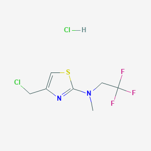 molecular formula C7H9Cl2F3N2S B1378020 4-(chloromethyl)-N-methyl-N-(2,2,2-trifluoroethyl)-1,3-thiazol-2-amine hydrochloride CAS No. 1421601-83-3