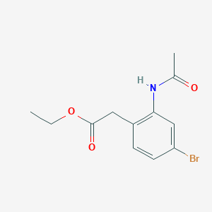 molecular formula C12H14BrNO3 B1378033 (2-Acetylamino-4-bromo-phenyl)-acetic acid ethyl ester CAS No. 1123169-18-5