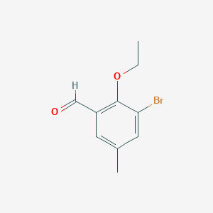 molecular formula C10H11BrO2 B1378042 3-Bromo-2-ethoxy-5-methylbenzaldehyde CAS No. 708272-19-9