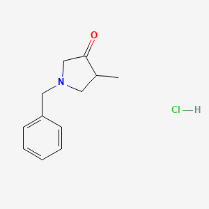 molecular formula C12H16ClNO B1378045 1-苄基-4-甲基吡咯烷-3-酮盐酸盐 CAS No. 1430839-74-9