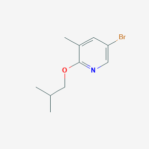 molecular formula C10H14BrNO B1378047 5-Bromo-2-isobutoxy-3-methylpyridine CAS No. 1288992-15-3