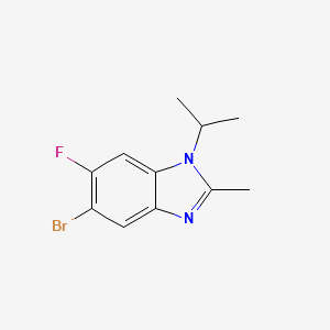 molecular formula C11H12BrFN2 B1378048 5-Bromo-6-fluoro-1-isopropyl-2-methylbenzimidazole CAS No. 1393442-16-4