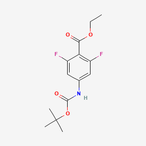 molecular formula C14H17F2NO4 B1378051 ethyl N-BOC-3,5-difluoroaniline-4-carboxylate CAS No. 1227267-12-0