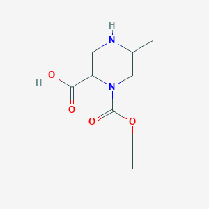 molecular formula C11H20N2O4 B1378064 1-叔丁氧羰基-5-甲基-哌嗪-2-羧酸 CAS No. 1352719-65-3