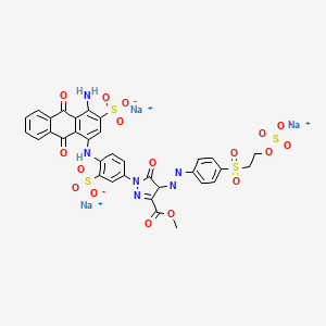 1H-Pyrazole-3-carboxylic acid, 1-(4-((4-amino-9,10-dihydro-9,10-dioxo-3-sulfo-1-anthracenyl)amino)-3-sulfophenyl)-4,5-dihydro-5-oxo-4-((4-((2-(sulfooxy)ethyl)sulfonyl)phenyl)azo)-, 3-methyl ester, sodium salt