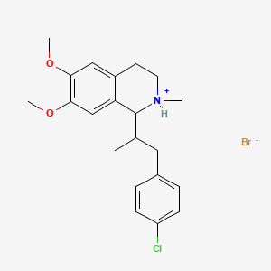 1-[1-(4-Chlorophenyl)propan-2-yl]-6,7-dimethoxy-2-methyl-1,2,3,4-tetrahydroisoquinolin-2-ium;bromide