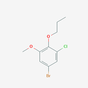 molecular formula C10H12BrClO2 B1378076 5-Bromo-1-chloro-3-methoxy-2-propoxybenzene CAS No. 1365272-61-2