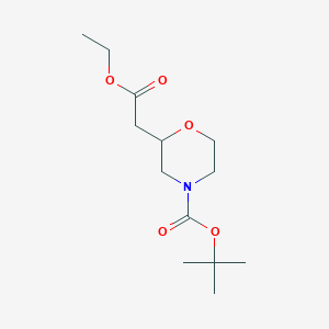 molecular formula C13H23NO5 B1378078 4-N-Boc-2-乙氧羰基甲基吗啉 CAS No. 1220039-35-9