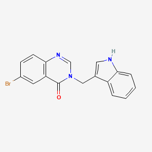 molecular formula C17H12BrN3O B13780788 4(3H)-Quinazolinone, 6-bromo-3-(1H-indol-3-ylmethyl)- CAS No. 88514-44-7